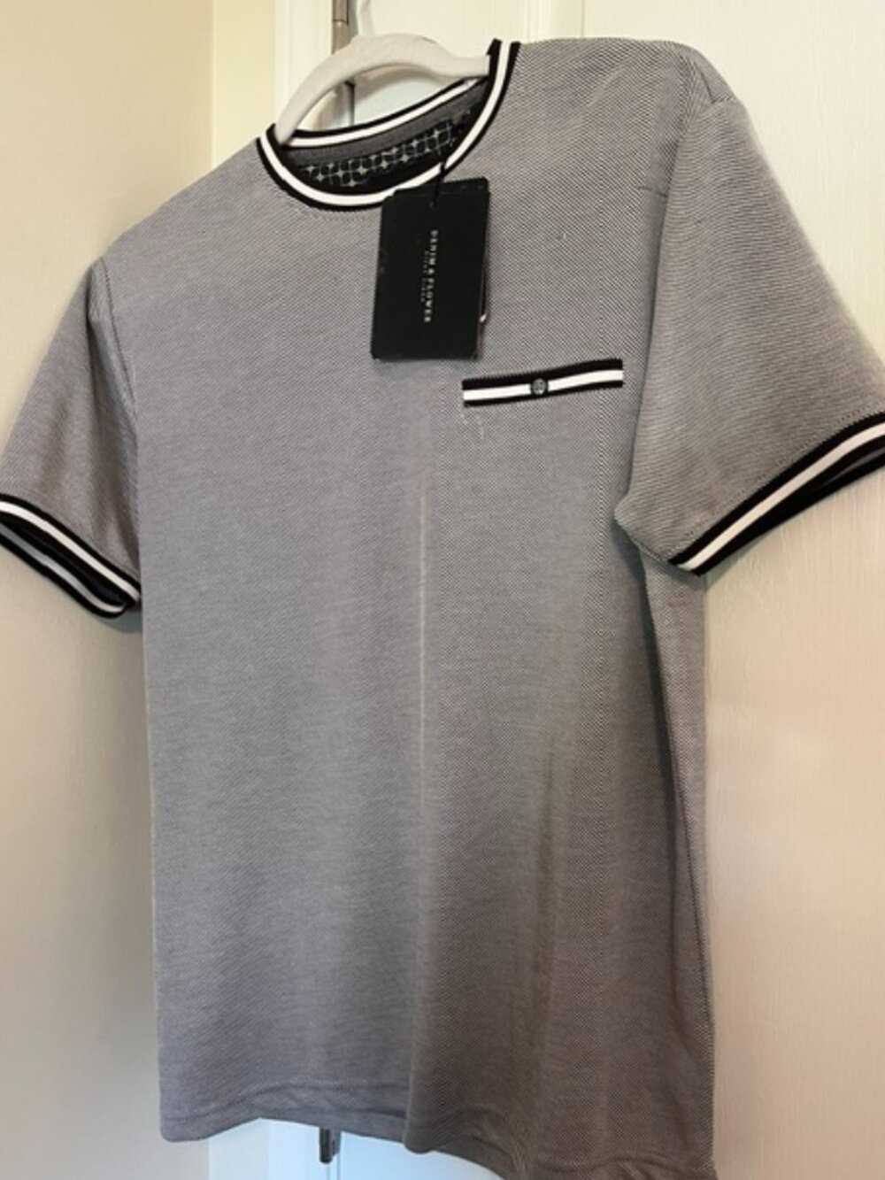 Denim and Flower polo shirt.